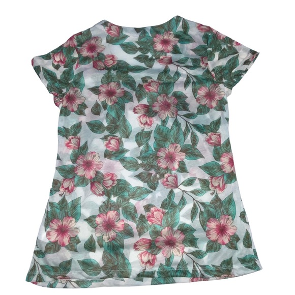 Kim Rogers Boho Floral Tropical Lightweight Semi Sheer Top - Women’s Small - Picture 6 of 9